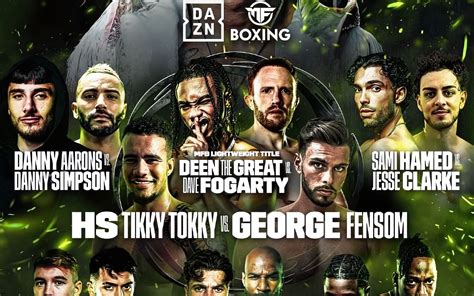 Misfits Boxing 17 fight card: Danny Simpson vs. Danny Aarons.